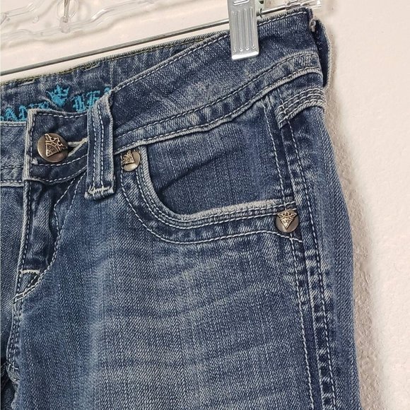 Miss Me Womens Bootcut Jeans Blue Embellished Studs Sang Real Only the Chosen 25 - Picture 6 of 9